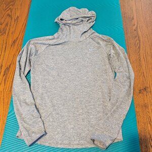 Grey Nike Hooded Athletic Long Sleeve Medium